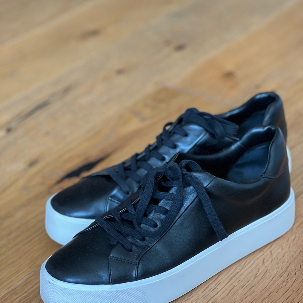 Vince Black Leather Women's Sneakers